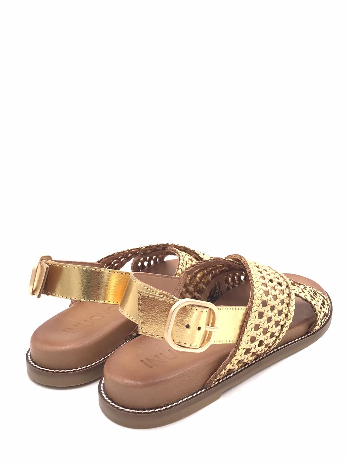 Sandalo incrociato intrecciato oro H26229 ORO INUOVO 