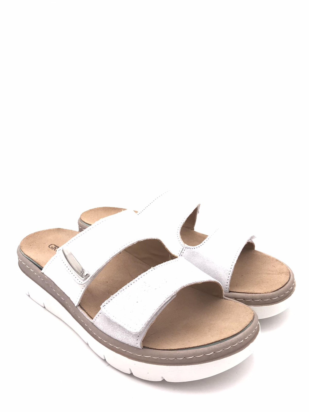 Ciabatta donna Moll in pelle bianca