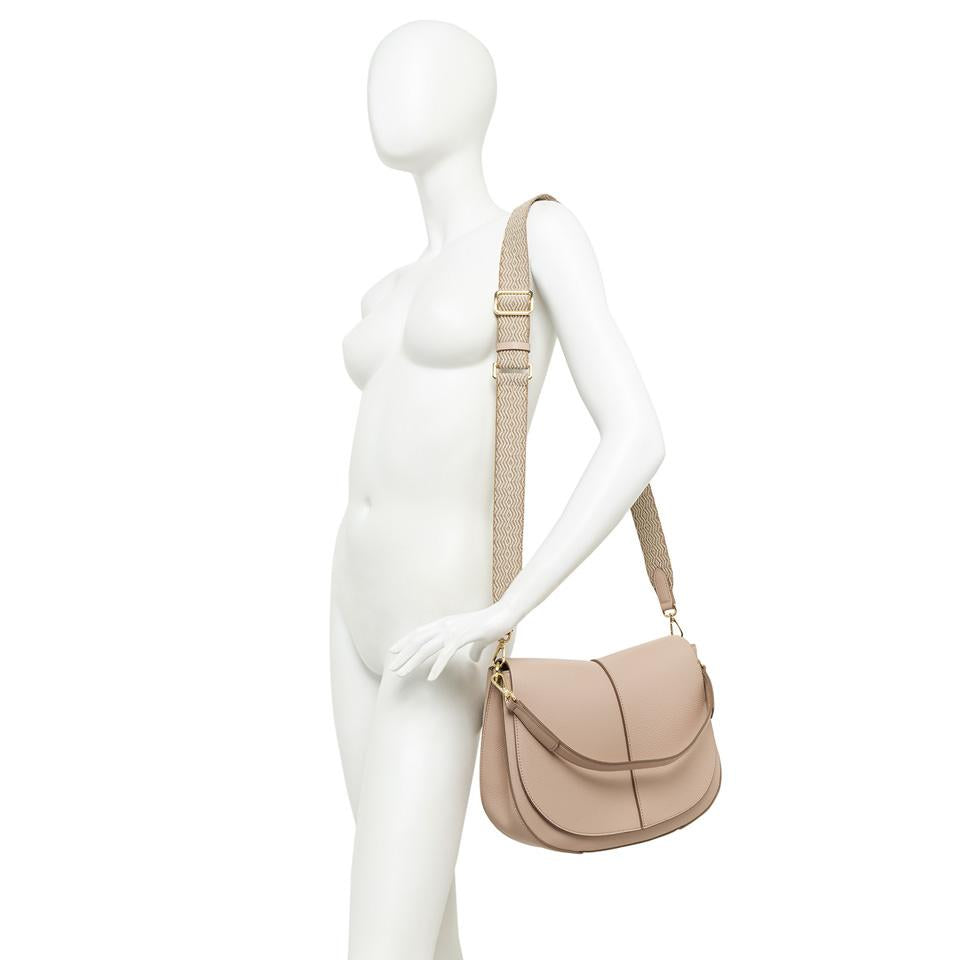 Borsa Helena round large marble BS6037 LATTE GIANNI CHIARINI 