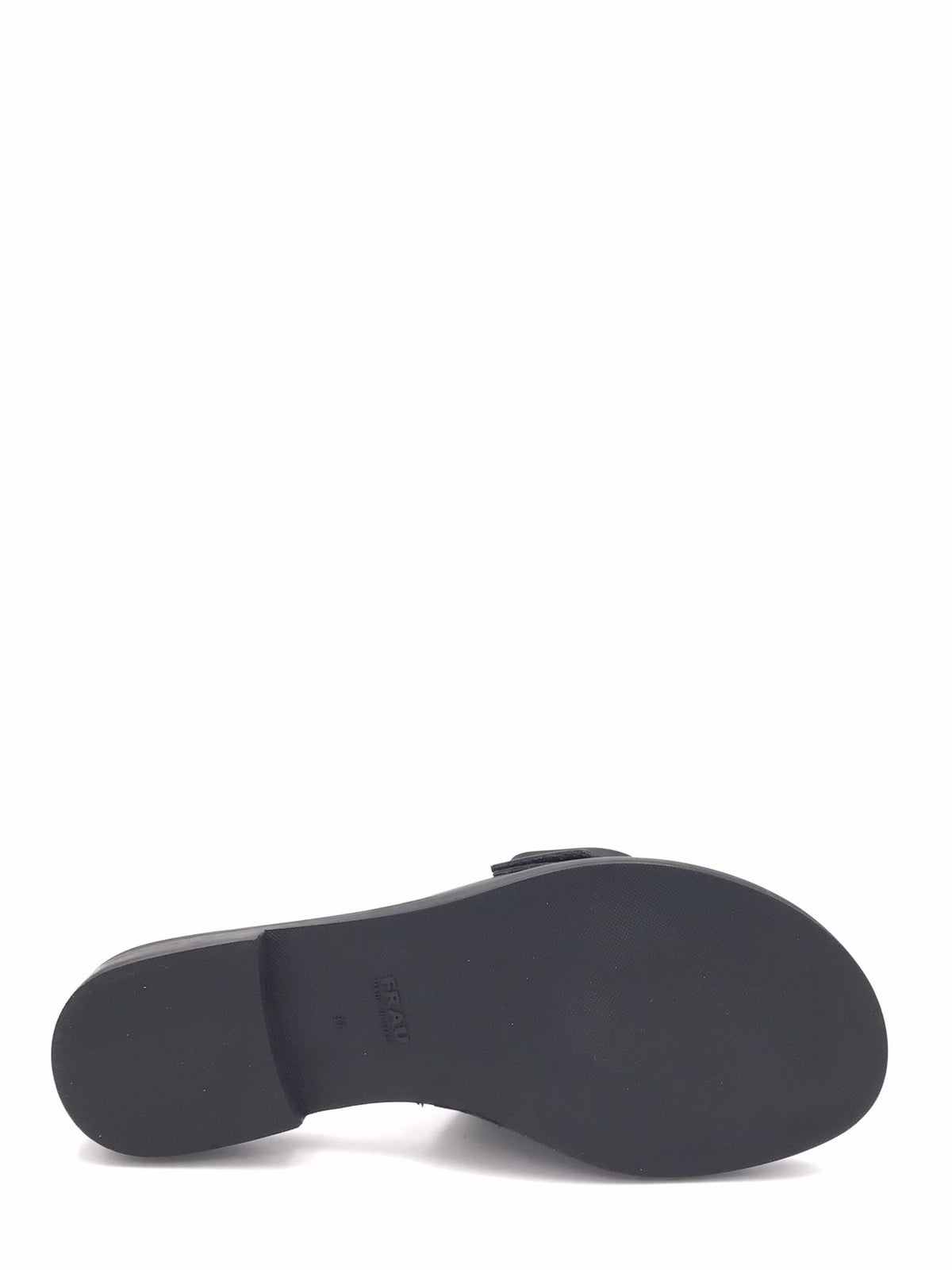 Ciabatta in pelle nera con fibbia in tono 85M4 NERO FRAU 