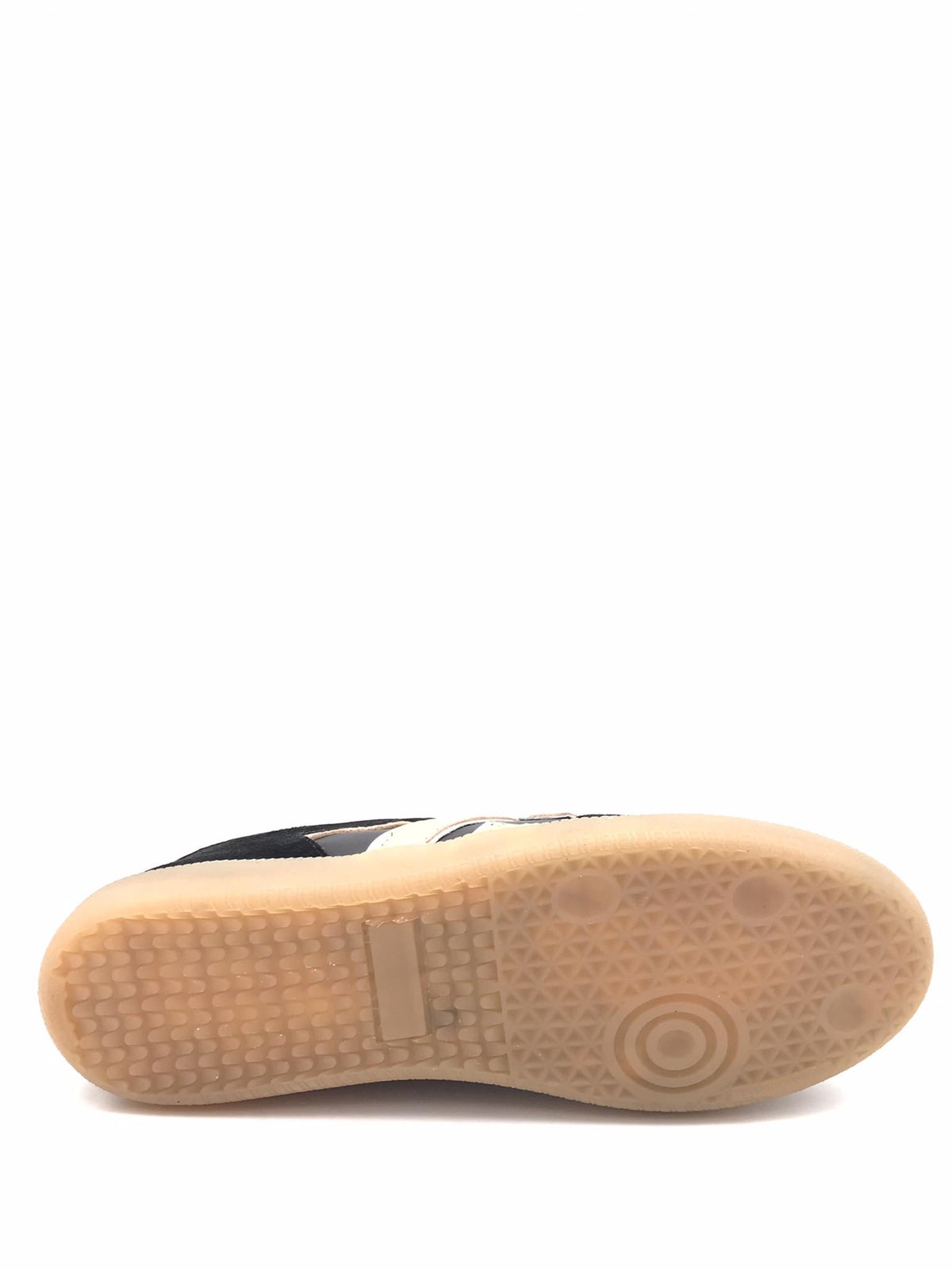 Sneakers donna in pelle nera-oro