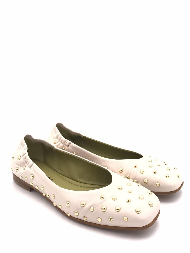 Ballerina Jamie in nappa latte con borchie 9239 LATTE ZULIAN 