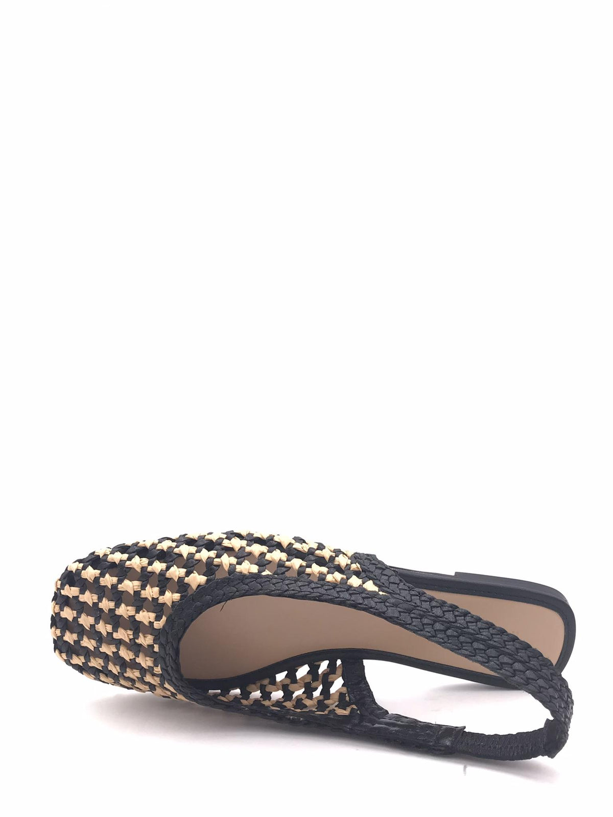 Chanel in pelle e raffia intrecciata nera-beige D41001 NERO-BEIGE INUOVO 