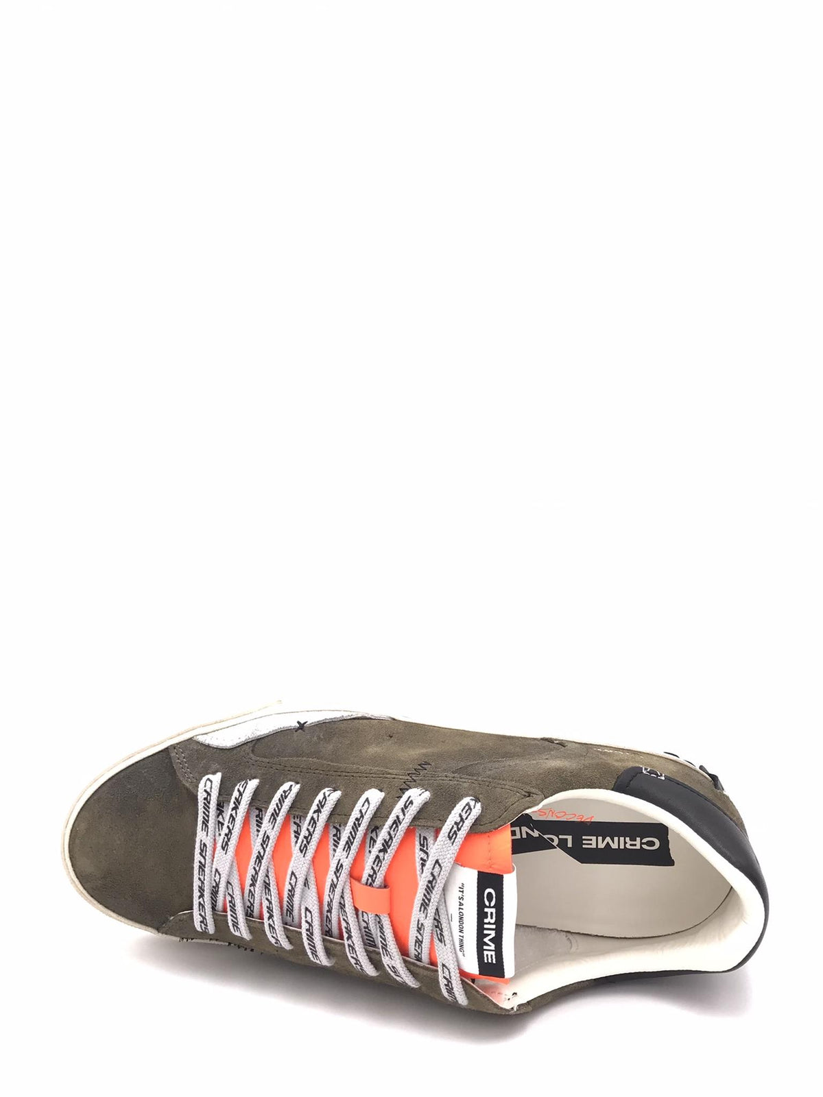 Sneakers distressed deconstructed in crosta verde militare 11030 MILITARE CRIME LONDON 