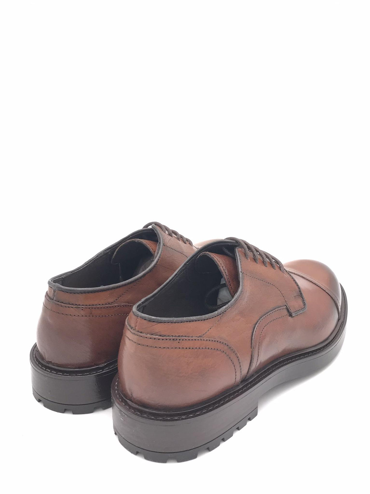 Scarpa derby allacciata in pelle anticata marrone 2235 MARRONE EXTON 