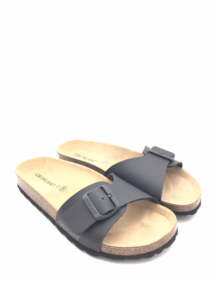 Ciabatta donna Sara fascia unica nera CB 0721 NERO GRUNLAND 