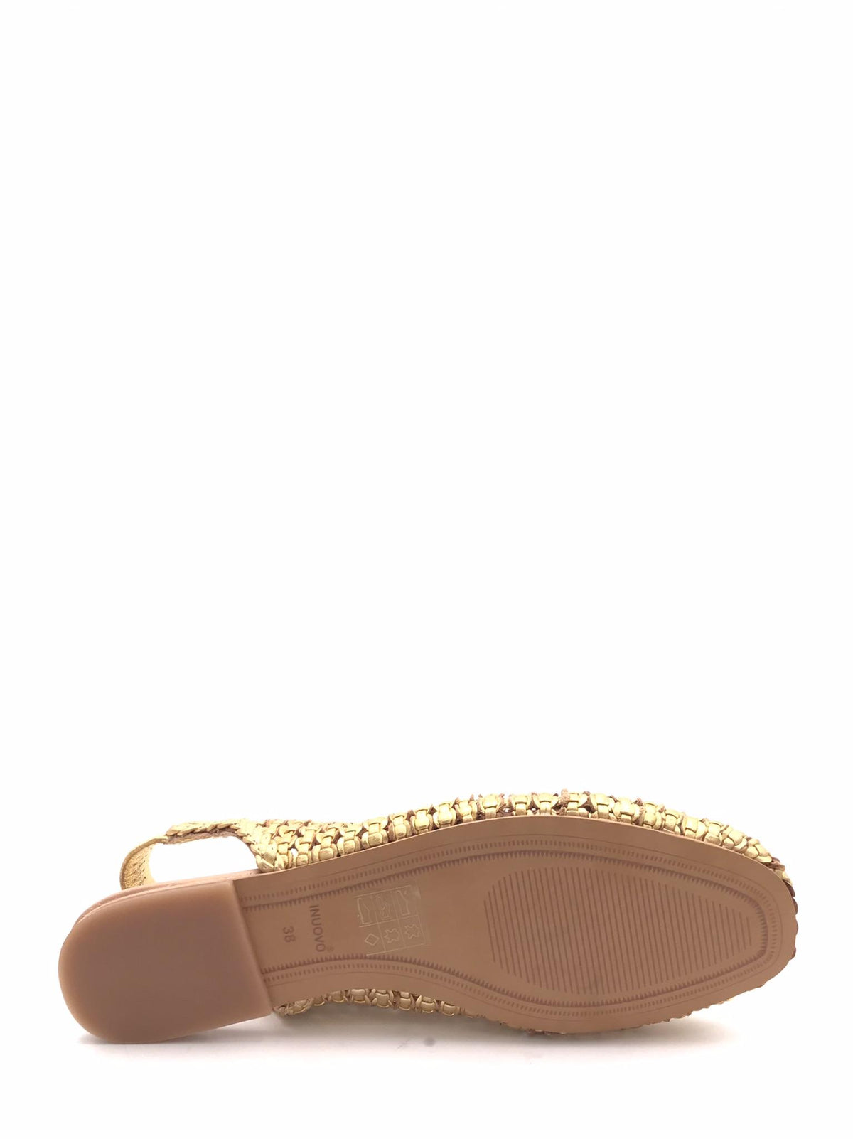 Slingback in pelle intrecciata H26110 ORO INUOVO 