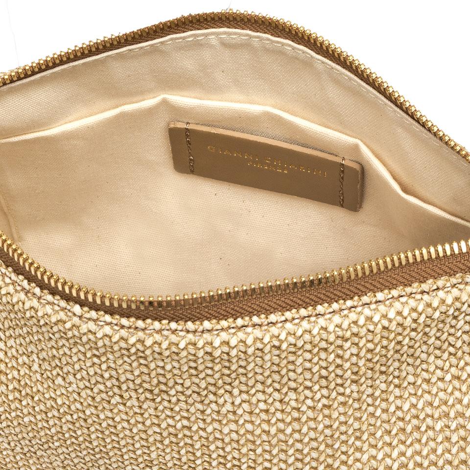 Borsa Nora pouch in raffia naturale-cuoio BS10225 TWIST-LSNATURALE/CUOIO GIANNI CHIARINI 