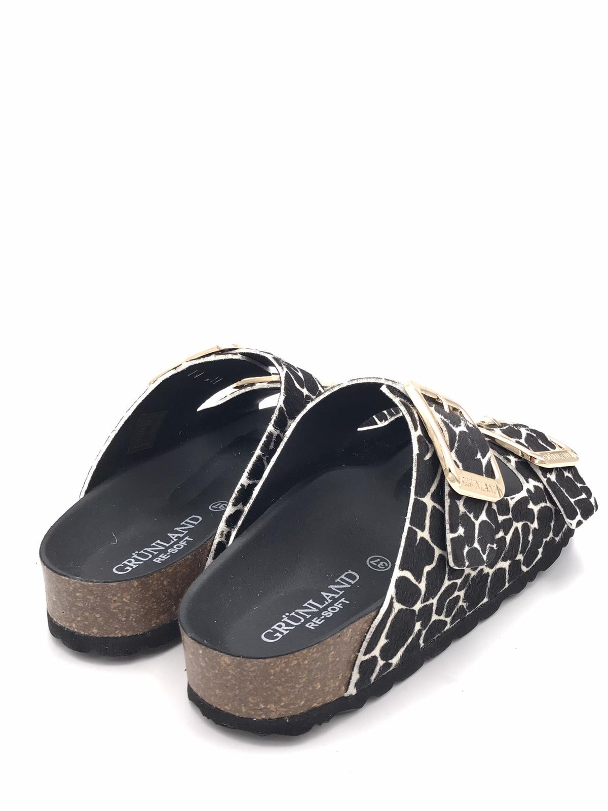 Ciabatta Enny in cavallino giraffa nero CB1796 NERO/MULTI GRUNLAND 