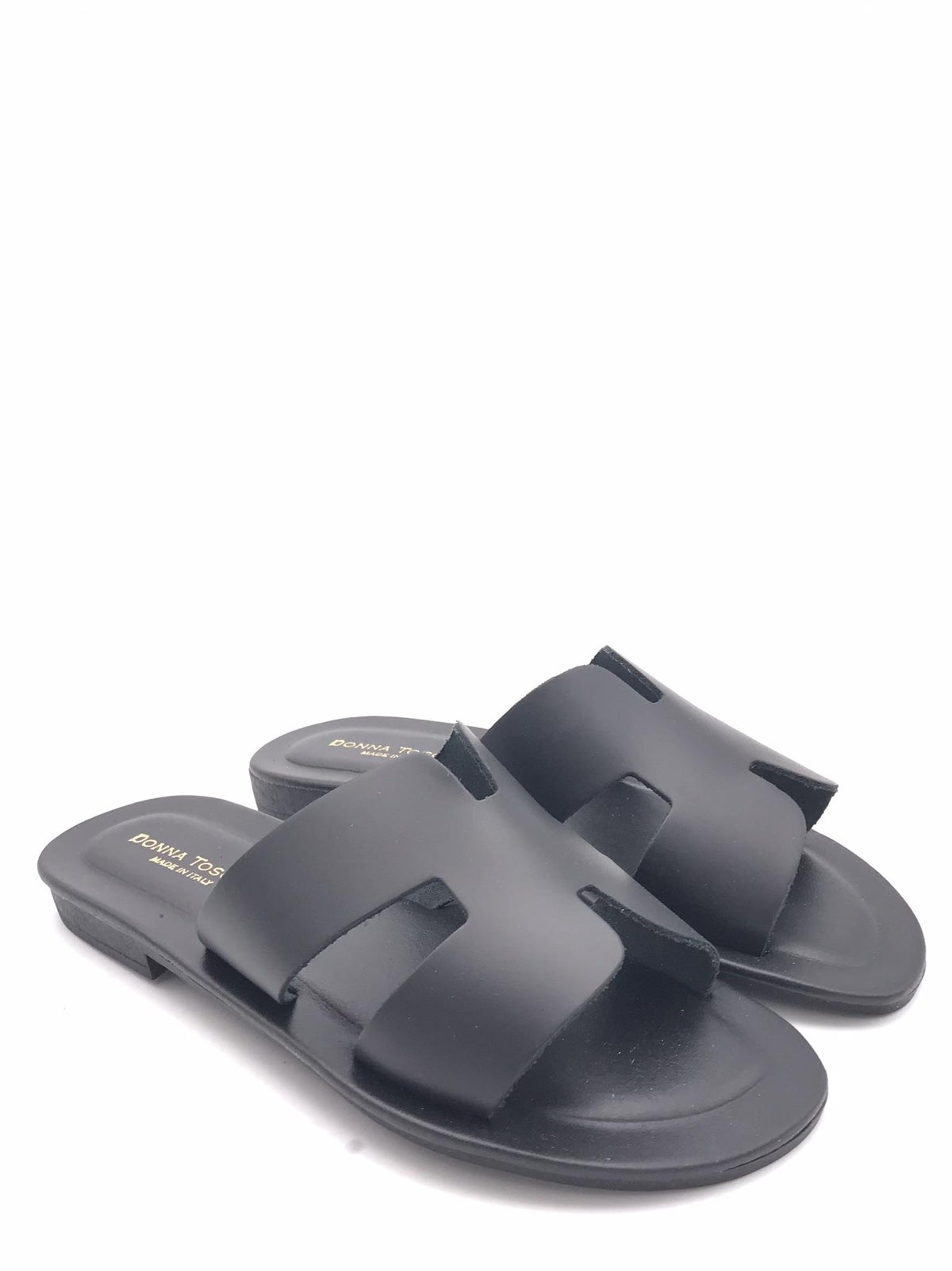 Ciabatta in pelle nera LIDO 501 NERO DONNA TOSCANA 