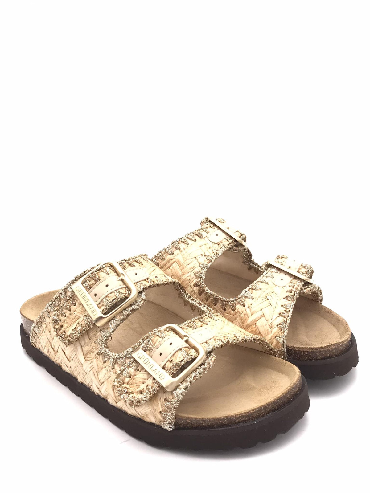Ciabatte donna Sara raffia beige