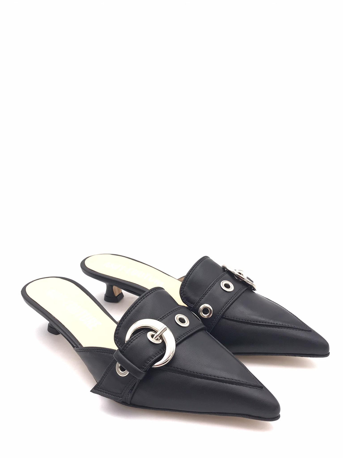 Sabot Anit-couture in pelle nera