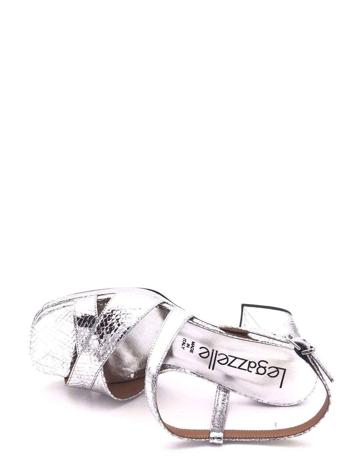 Sandalo con plateau laminato silver 820 ARGENTO LEGAZZELLE 