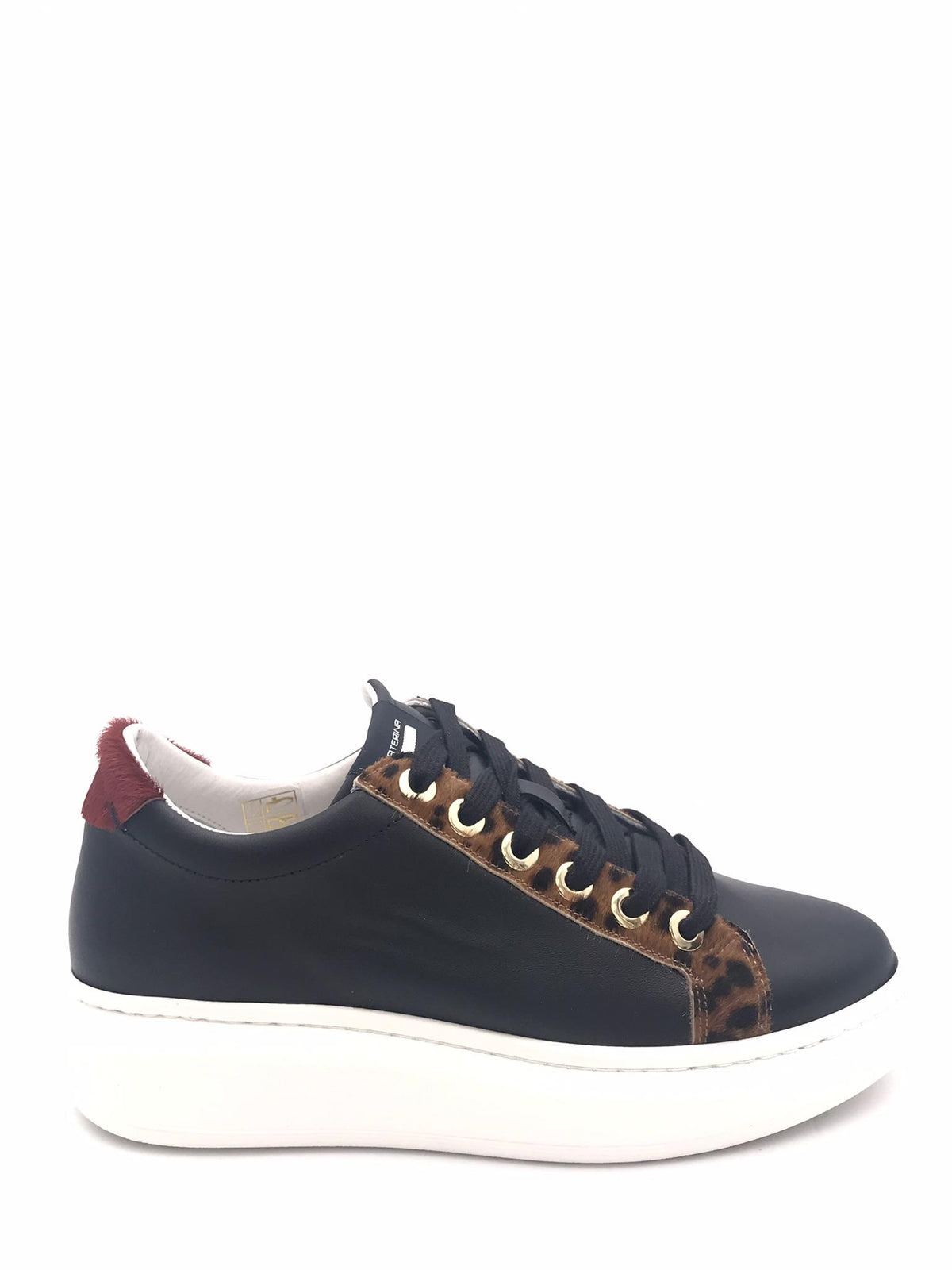 Sneakers donna basic nero-leo 850 NERO/LEO CATERINA C 