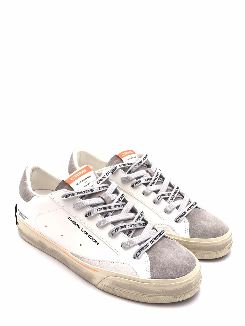 Sneakers Distrassed bianca-grigia 19054 BIANCO/GRIGIO CRIME LONDON 