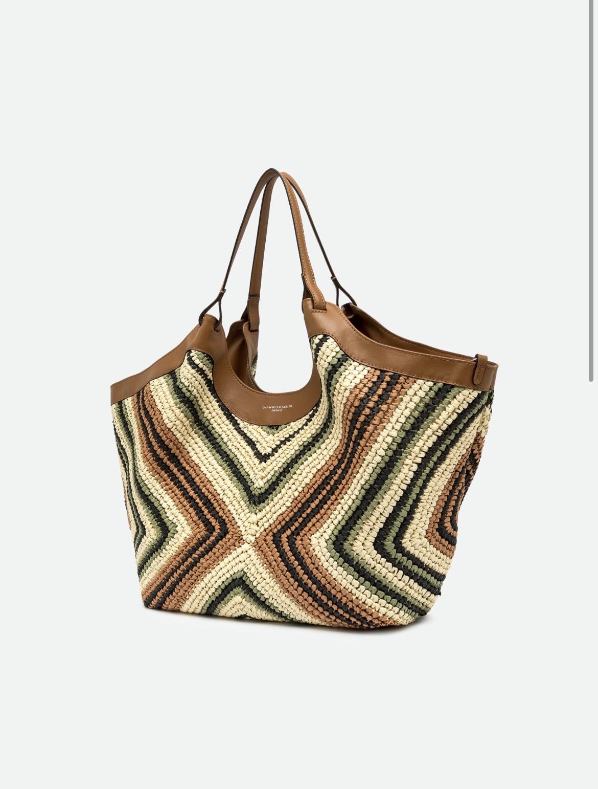 Borsa Dua large in paglia willow BS12190 SALVIA GIANNI CHIARINI 