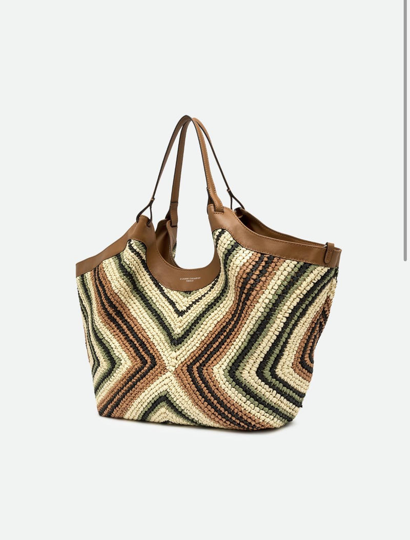 Borsa Dua large in paglia willow BS12190 SALVIA GIANNI CHIARINI 