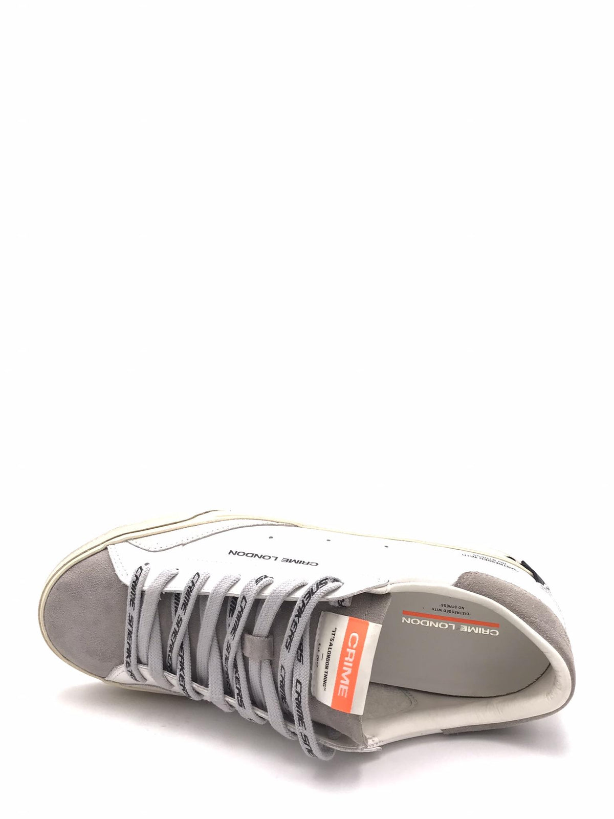 Sneakers Distrassed bianca-grigia 19054 BIANCO/GRIGIO CRIME LONDON 
