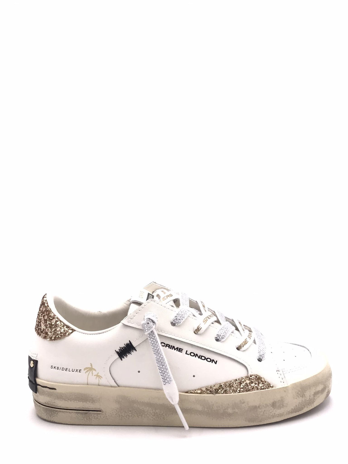 Sneakers Sk8 delux bianca e argento 29102 BIANCO/ORO CRIME LONDON 