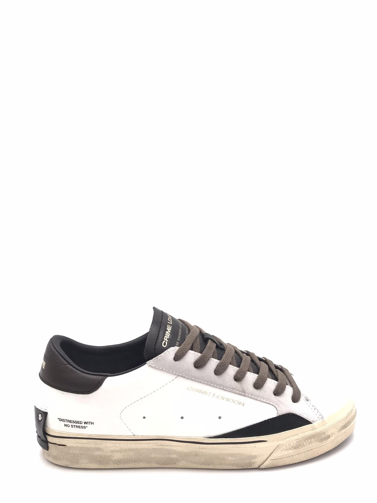 Sneakers distressed 2.0 bianca-marrone 11075 BIANCA-MARRONE CRIME LONDON 