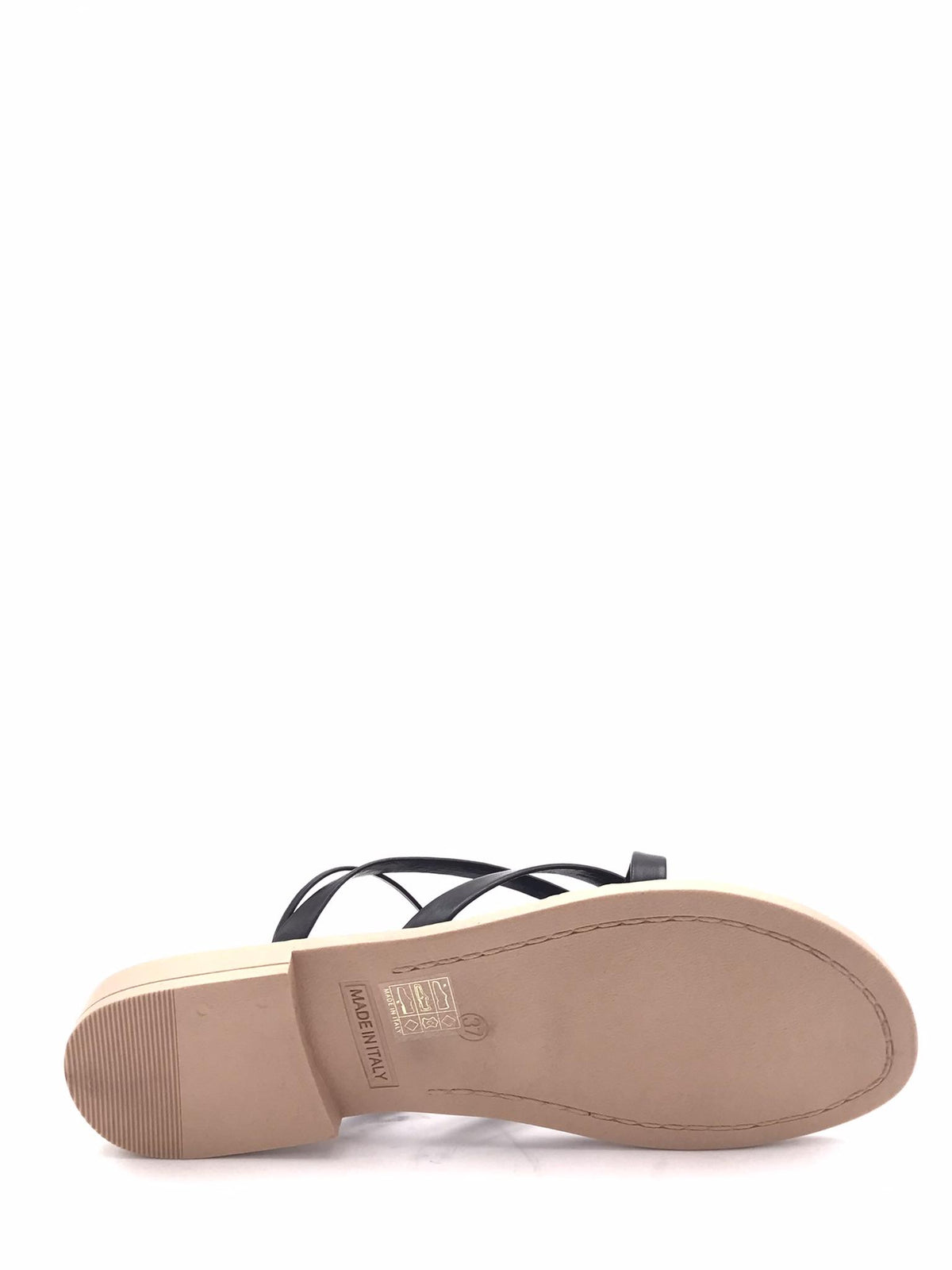 Sandalo infradito in pelle nera LIDO 819 NERO DONNA TOSCANA 