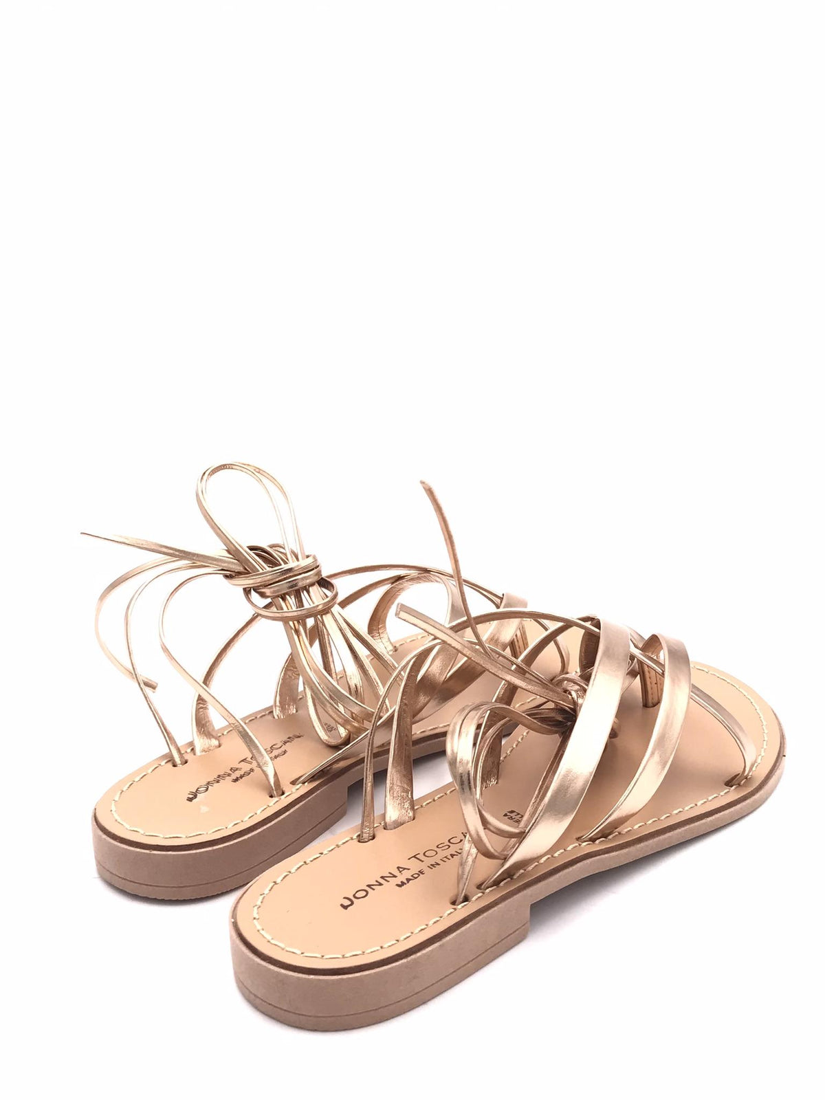 Sandalo infradito in pelle laminata rame LIDO 819 RAME DONNA TOSCANA 