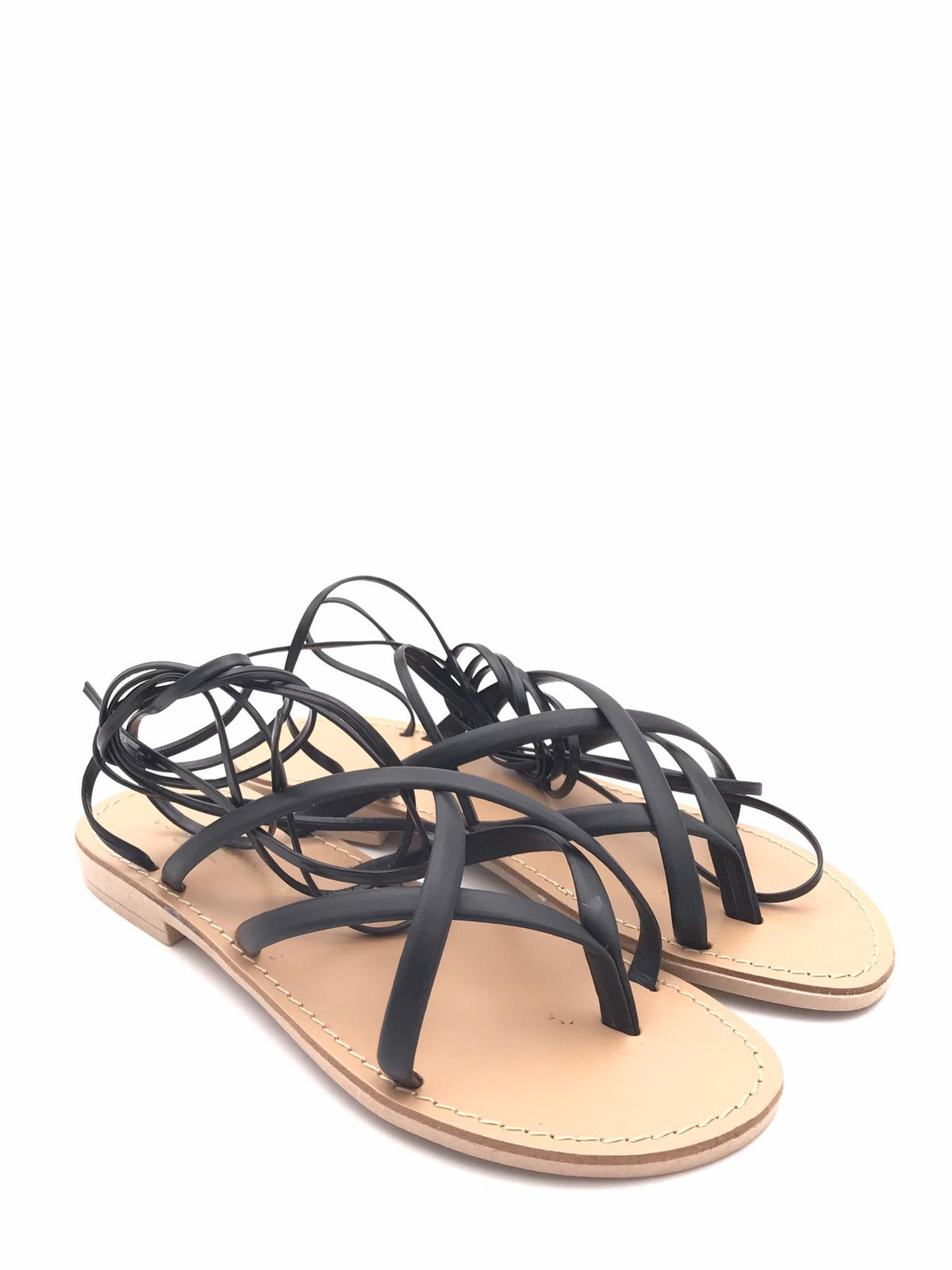 Sandalo infradito allacciatura alla schiava nero 624 NERO DONNA TOSCANA 