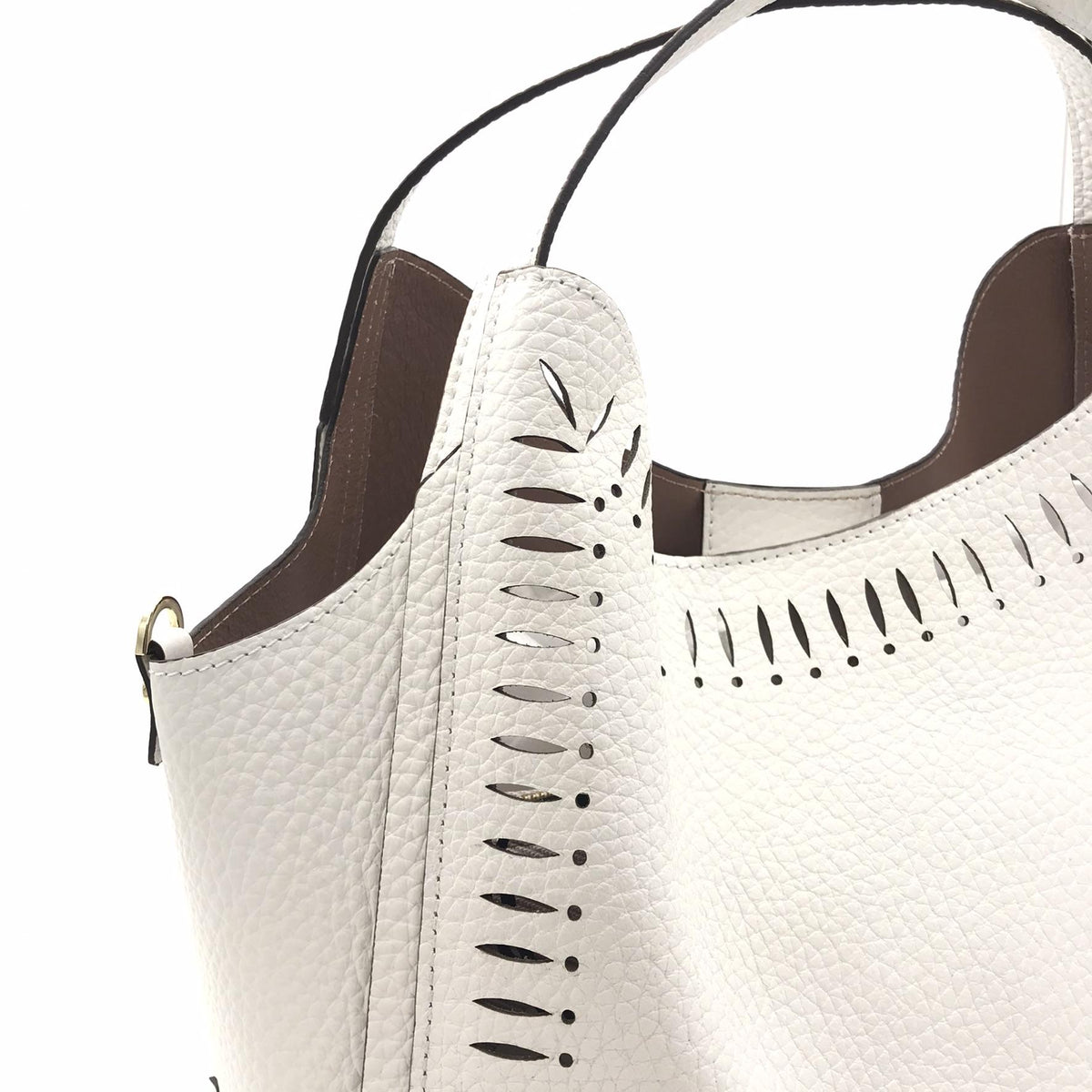 Borsa destrutturata Serena small bianca 2788T BIANCO LORISTELLA 