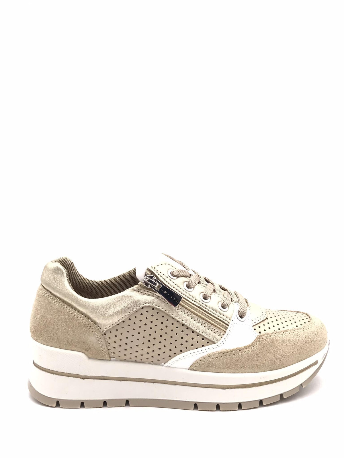 Sneakers donna Anika avorio-platino