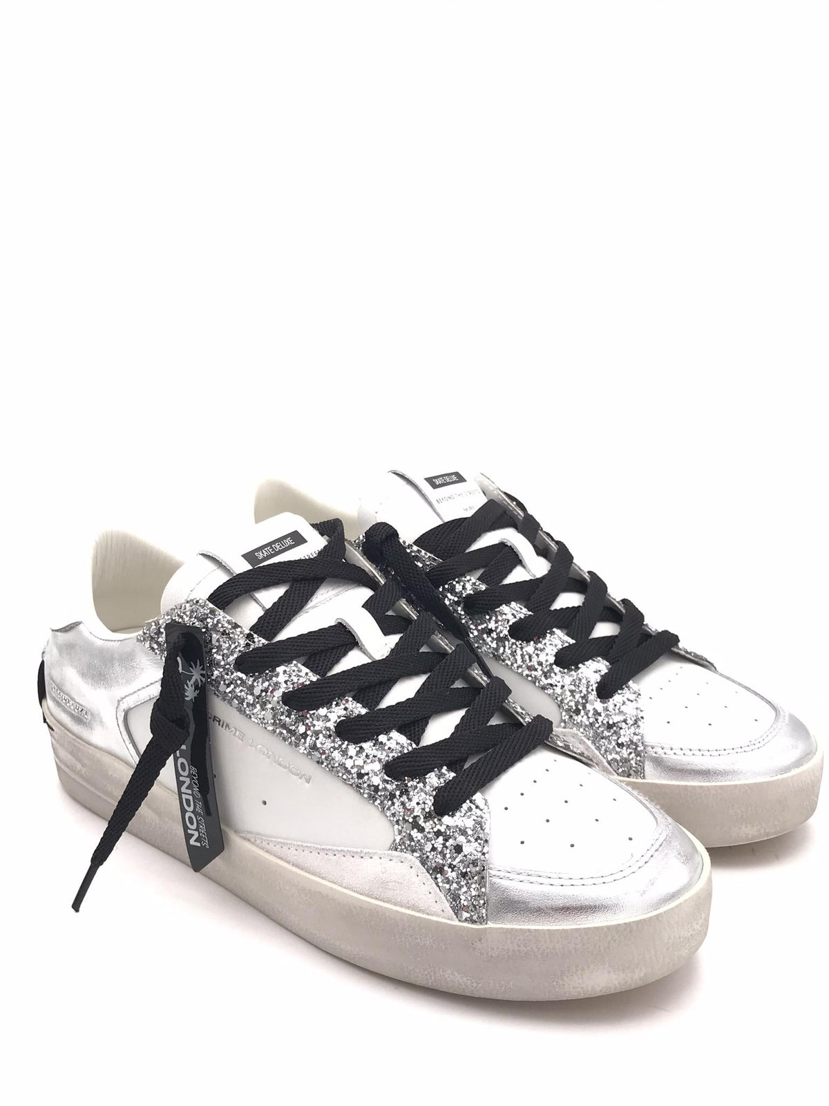 Sneakers donna delux bianco-argento