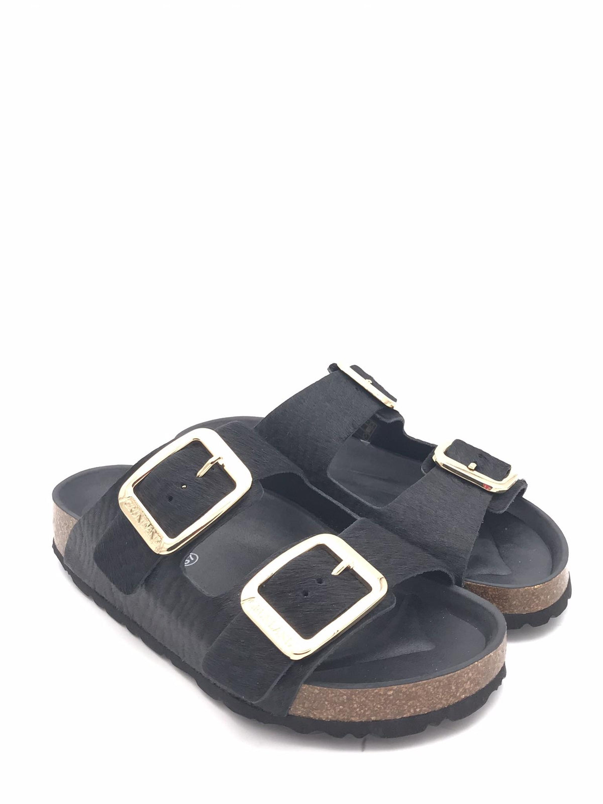 Ciabatta donna Enny in cavallino nero