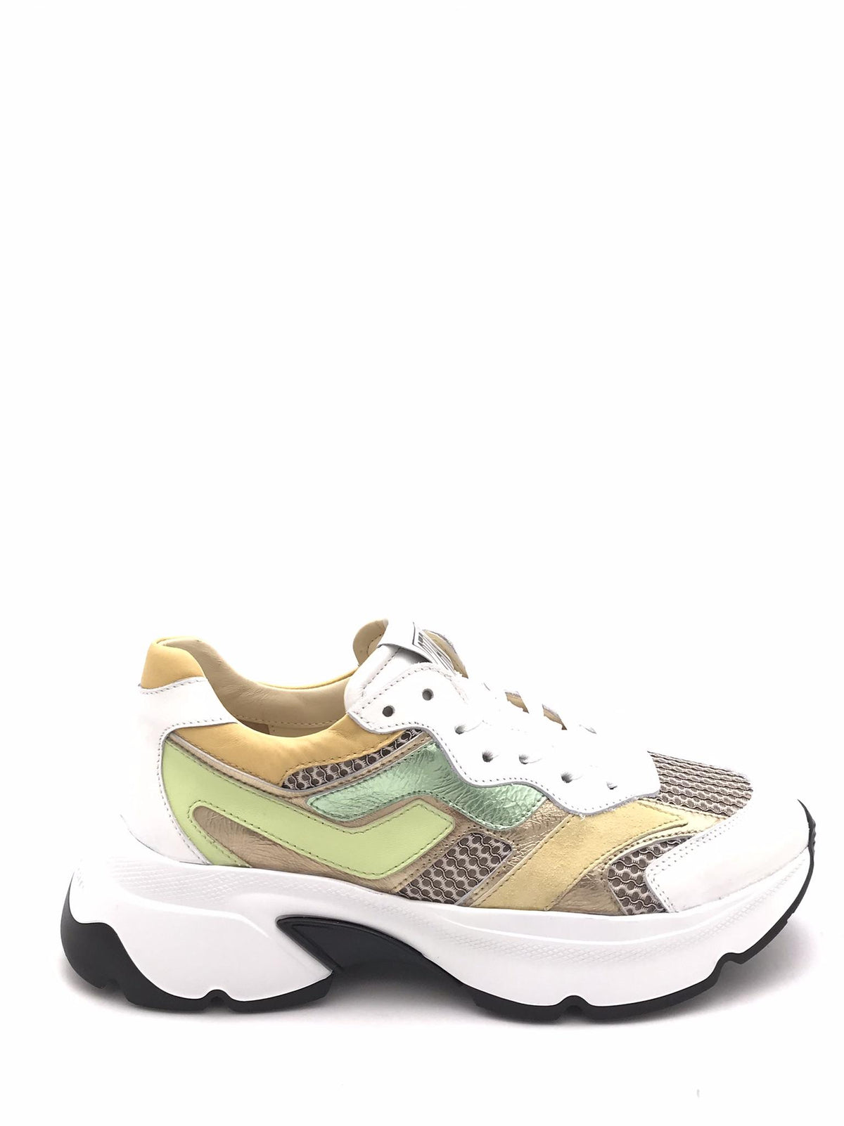 Sneakers donna City bianco-multi gold