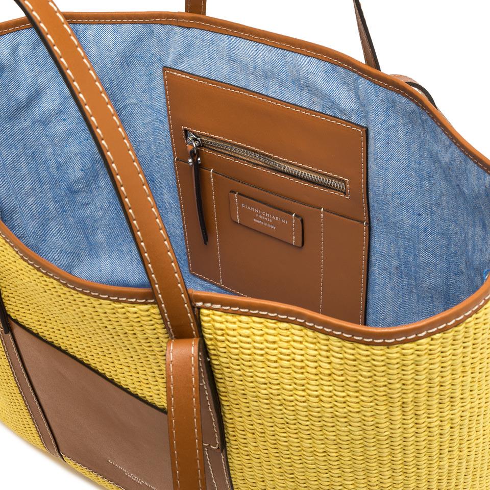 Borsa Superlight paglia intrecciata gialla BS10356 GIALLO GIANNI CHIARINI 
