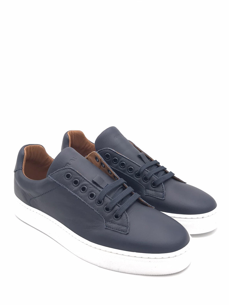 Sneakers uomo basic in pelle blu 29P1 BLU FRAU 