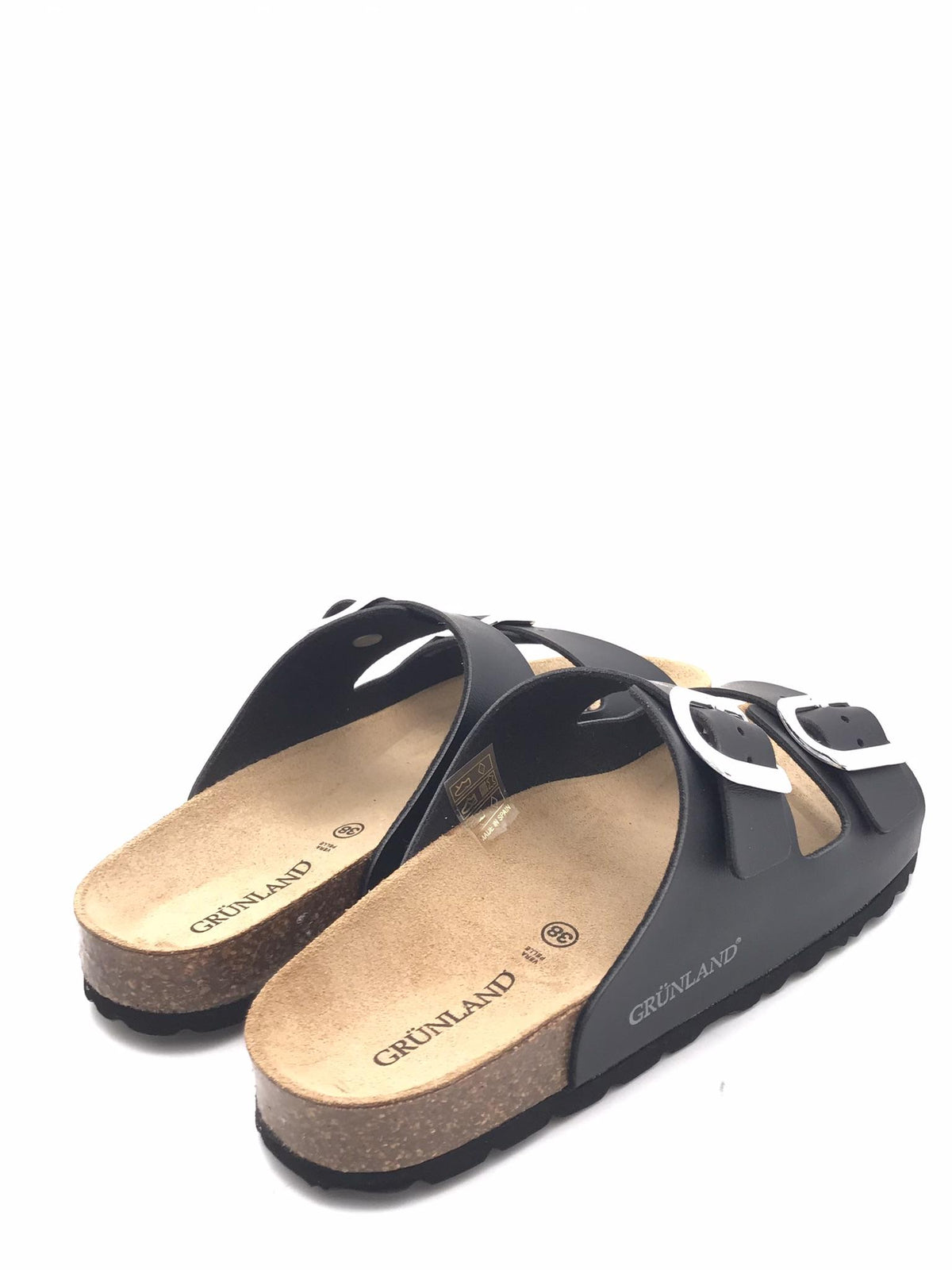 Ciabatta donna Sara doppia fascia nera CB 4018 NERO GRUNLAND 