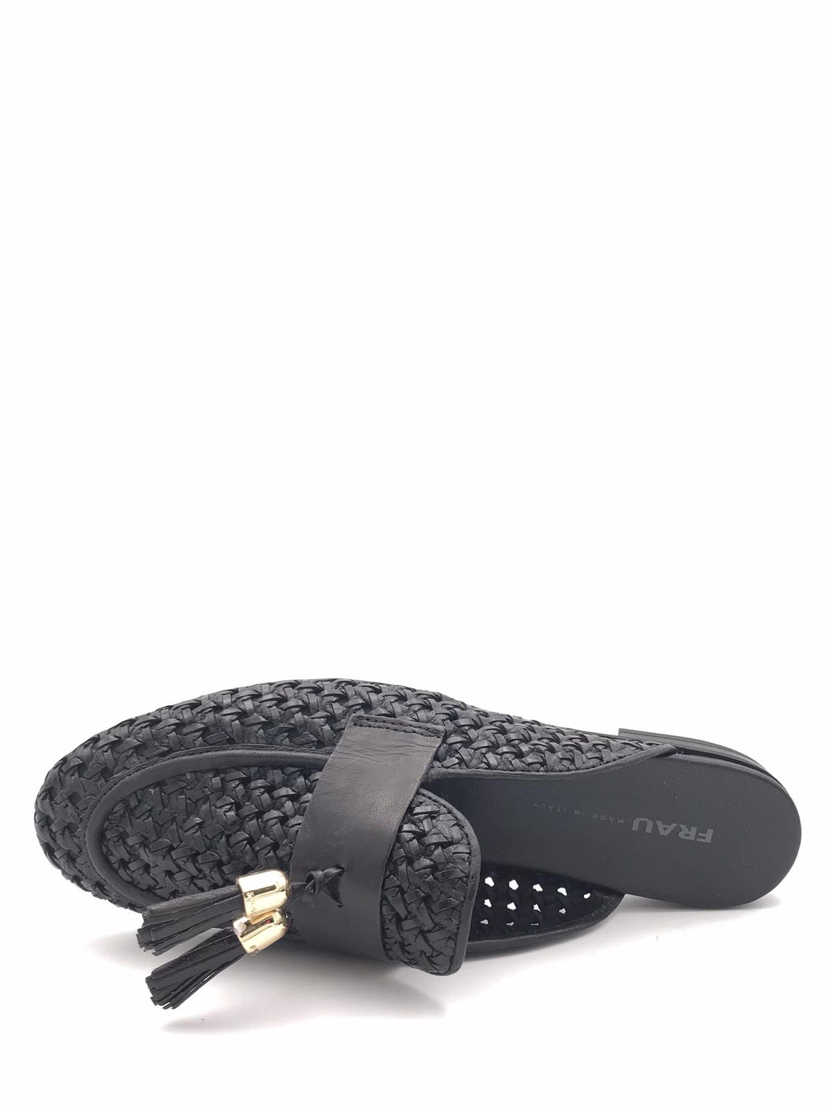 Sabot in pelle intrecciata nera 95T7 NERO FRAU 