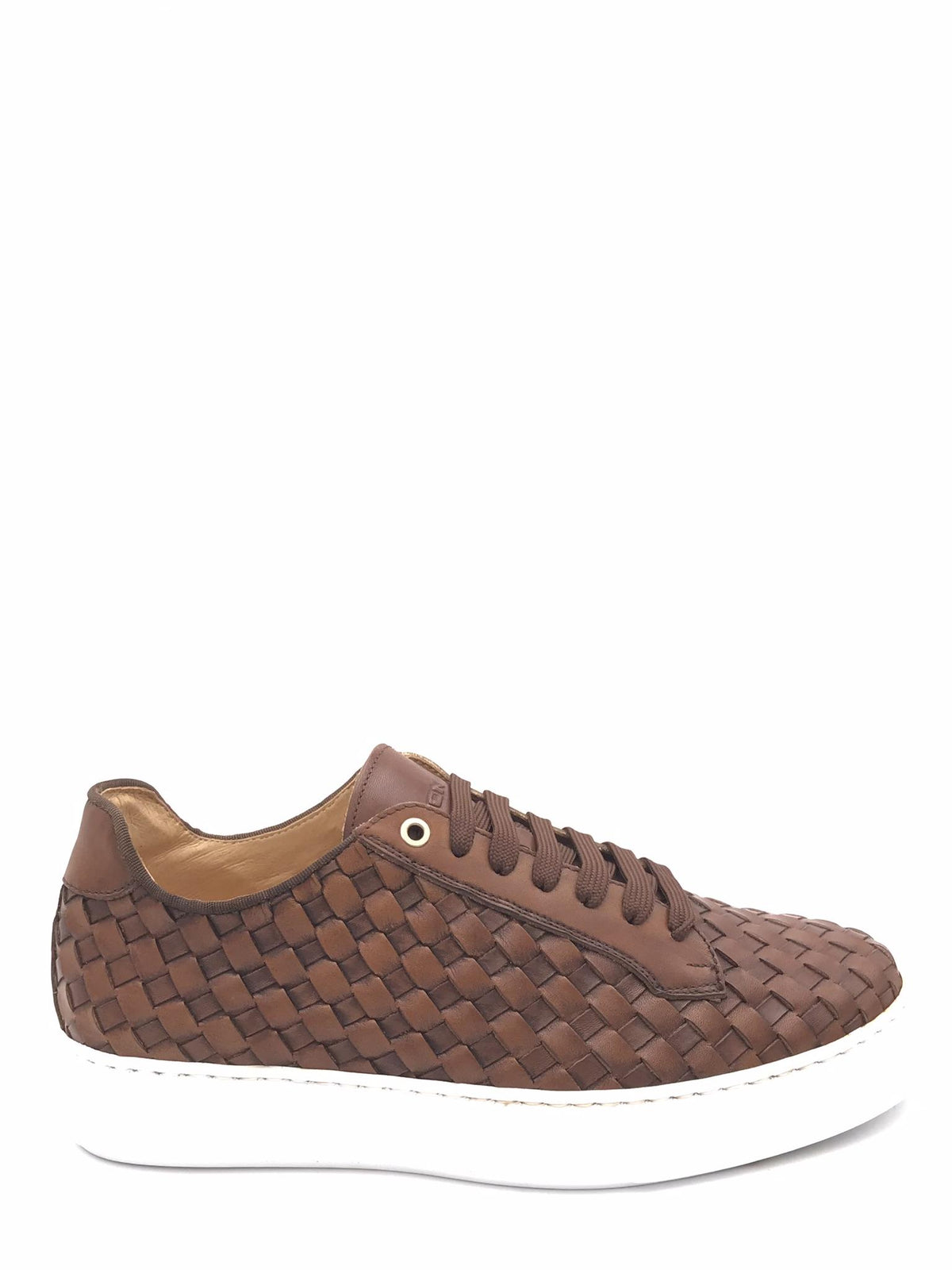 Sneakers uomo in pelle intrecciata blu 526 CUOIO EXTON 