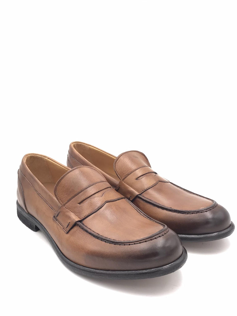Mocassino uomo in pelle cuoio 9918 CUOIO EXTON 