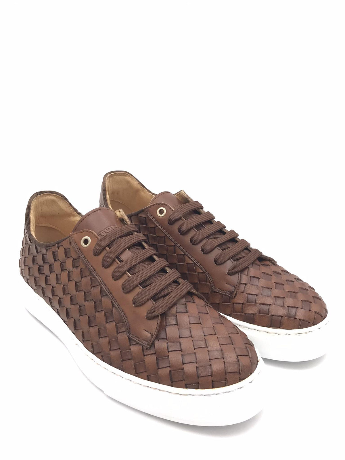 Sneakers uomo in pelle intrecciata blu 526 CUOIO EXTON 