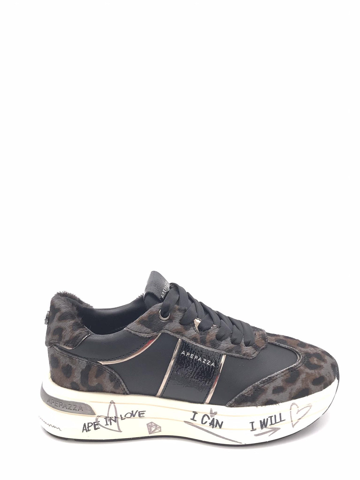 Sneakers Mallow nero-leo MALLOW01 LEONERO APEPAZZA 