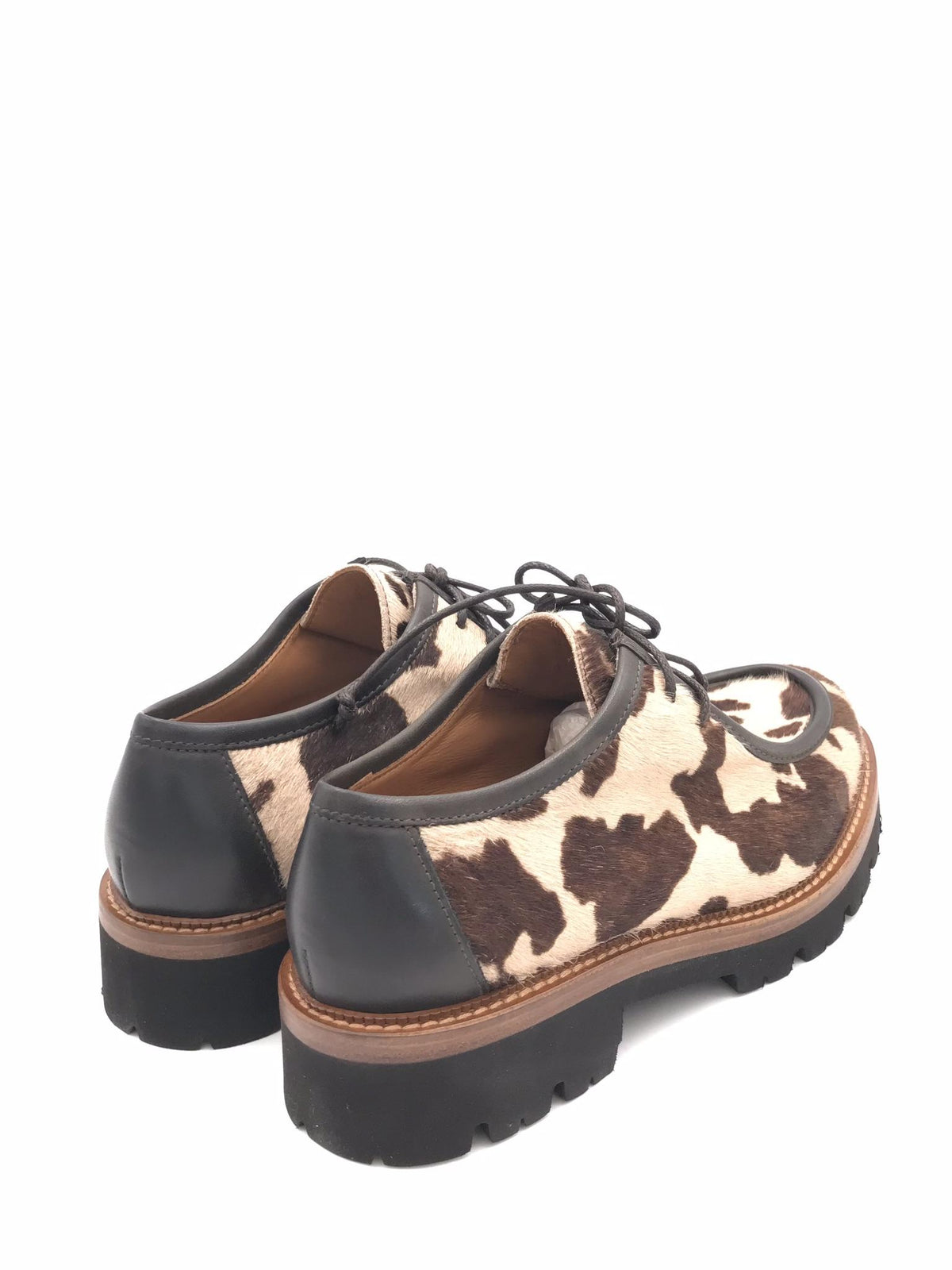 Scarpa ingegnere in cavallino muccato marrone e beige 3225 MARRONE-BEIGE ZULIAN 