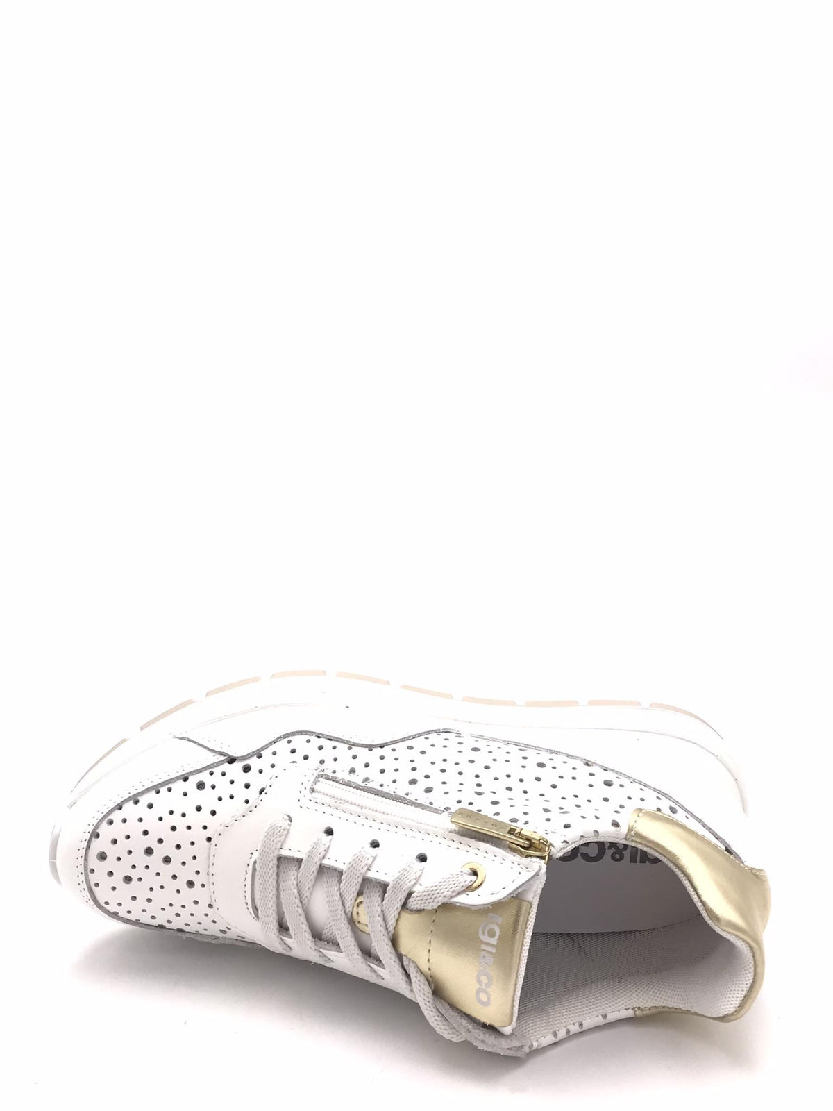 Sneakers Ermione in pelle forata bianca 1151522 BIANCA IGI&CO 