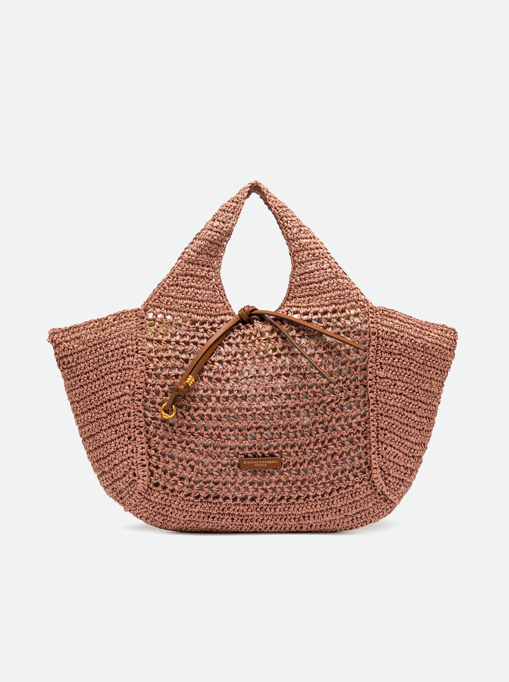 Borsa nefeli in paglia blush BS11953 ROSA ANTICO GIANNI CHIARINI 