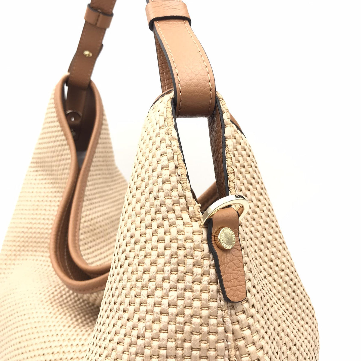 Borsa Ingrid in raffia naturale-cuoio 2769PE NATURALE/CUOIO LORISTELLA 