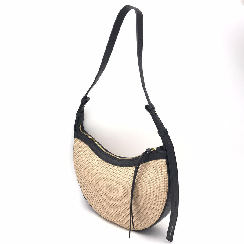 Borsa Zoe in raffia naturale-nero 2963PE NATURALE/NERO LORISTELLA 