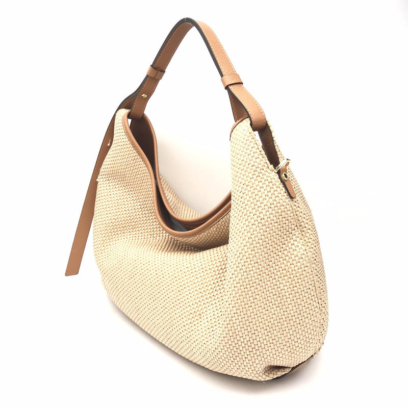 Borsa Ingrid in raffia naturale-cuoio 2769PE NATURALE/CUOIO LORISTELLA 