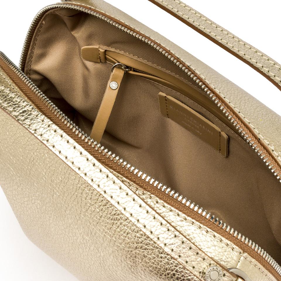 Borsa Alifa pelle laminata light gold BS8148 PLATINO GIANNI CHIARINI 