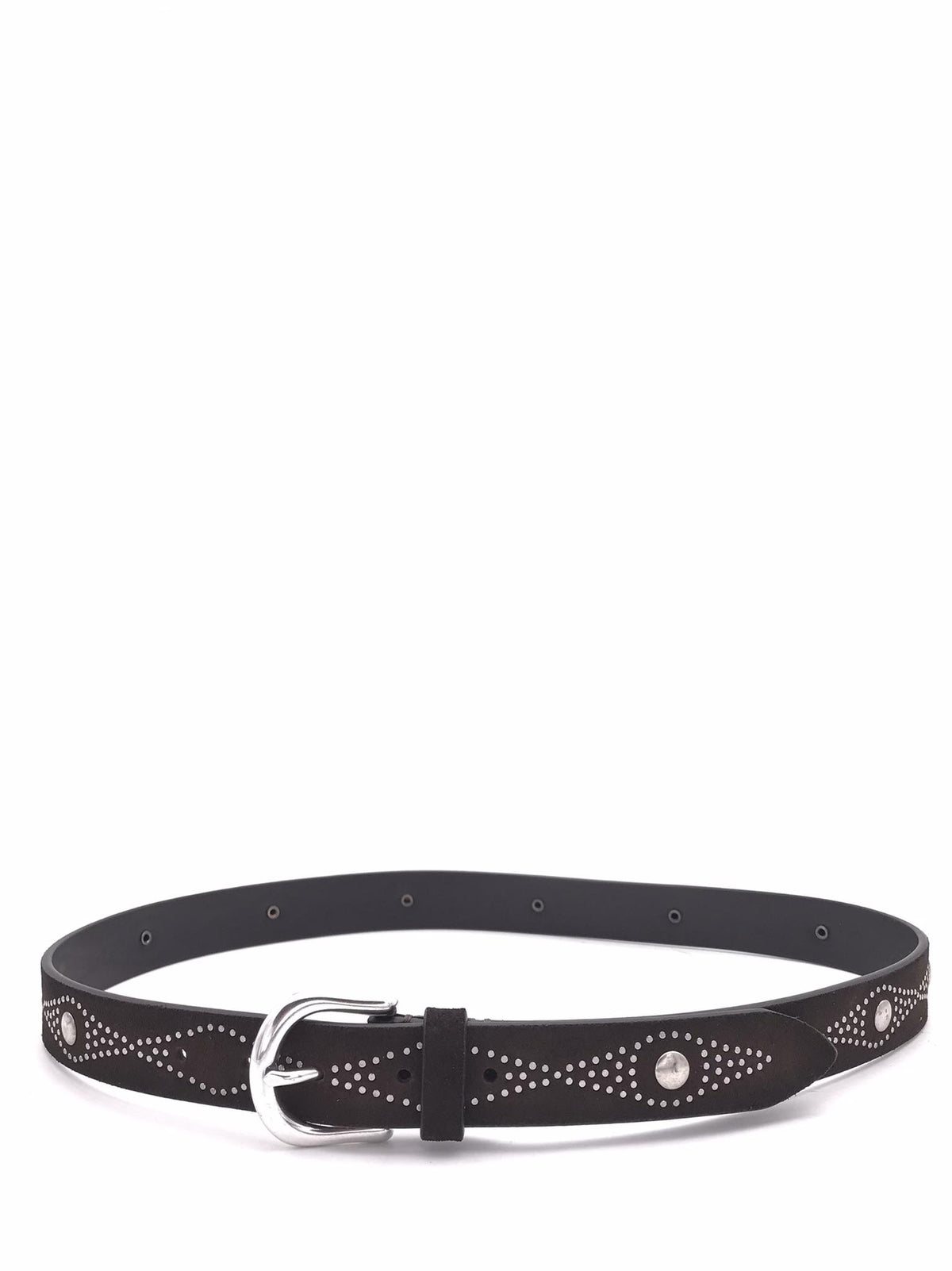 Cintura uomo in crosta moro con borchie piatte MRF2511C39 TESTA DI MORO MINORONZONI 