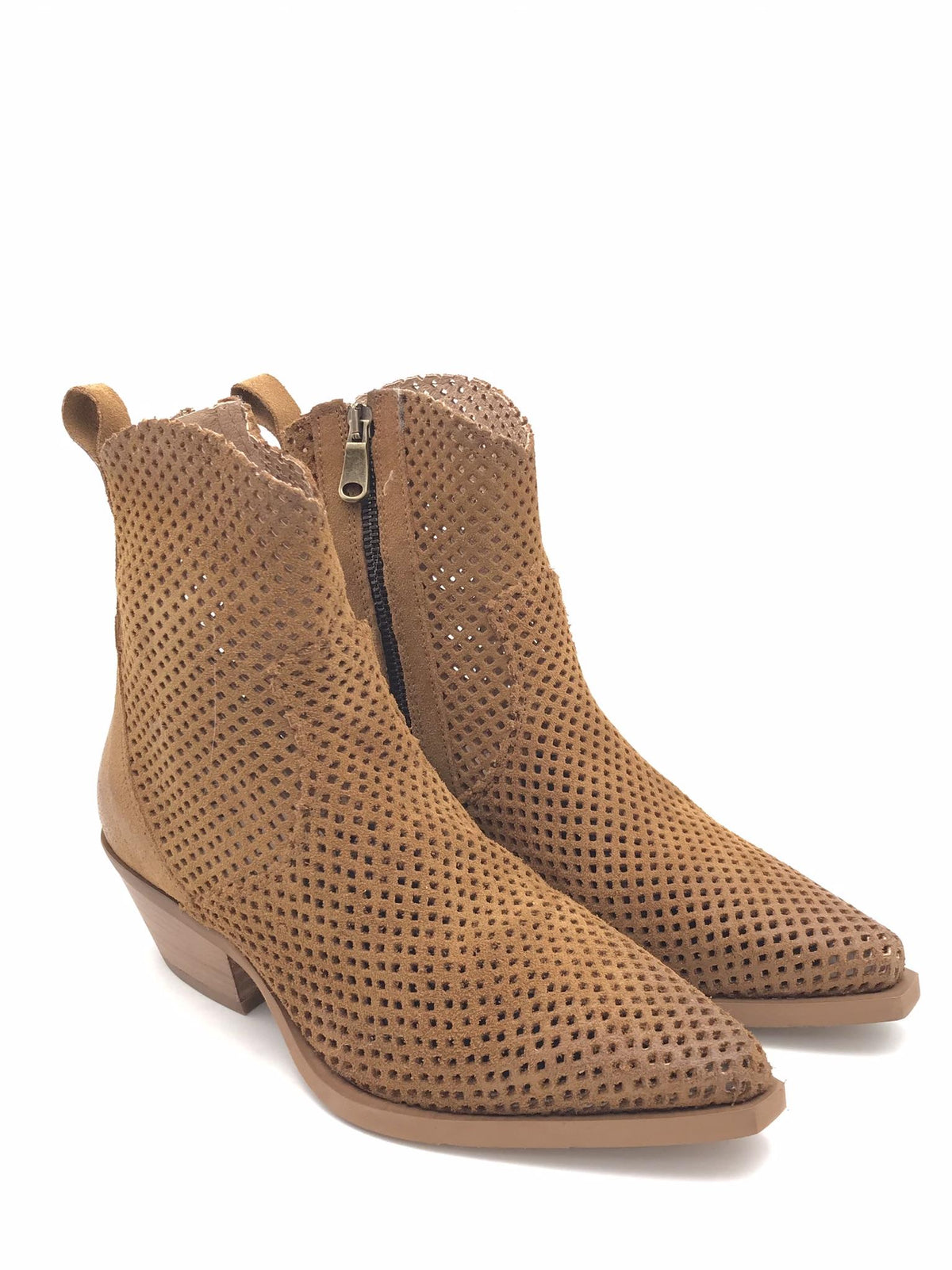 Texano forato color cuoio