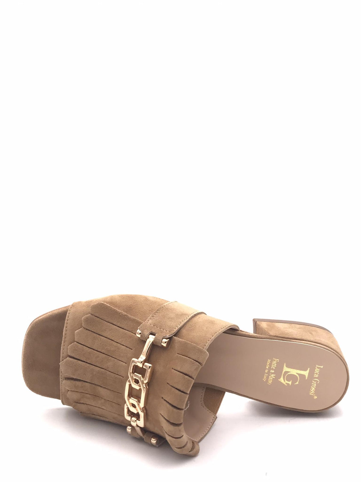 Ciabatta donna glass camoscio sella L246S CUOIO LUCA GROSSI 